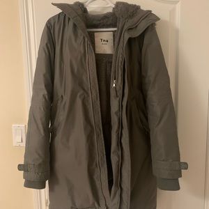 Gently used TNA winter Parka, light Grey